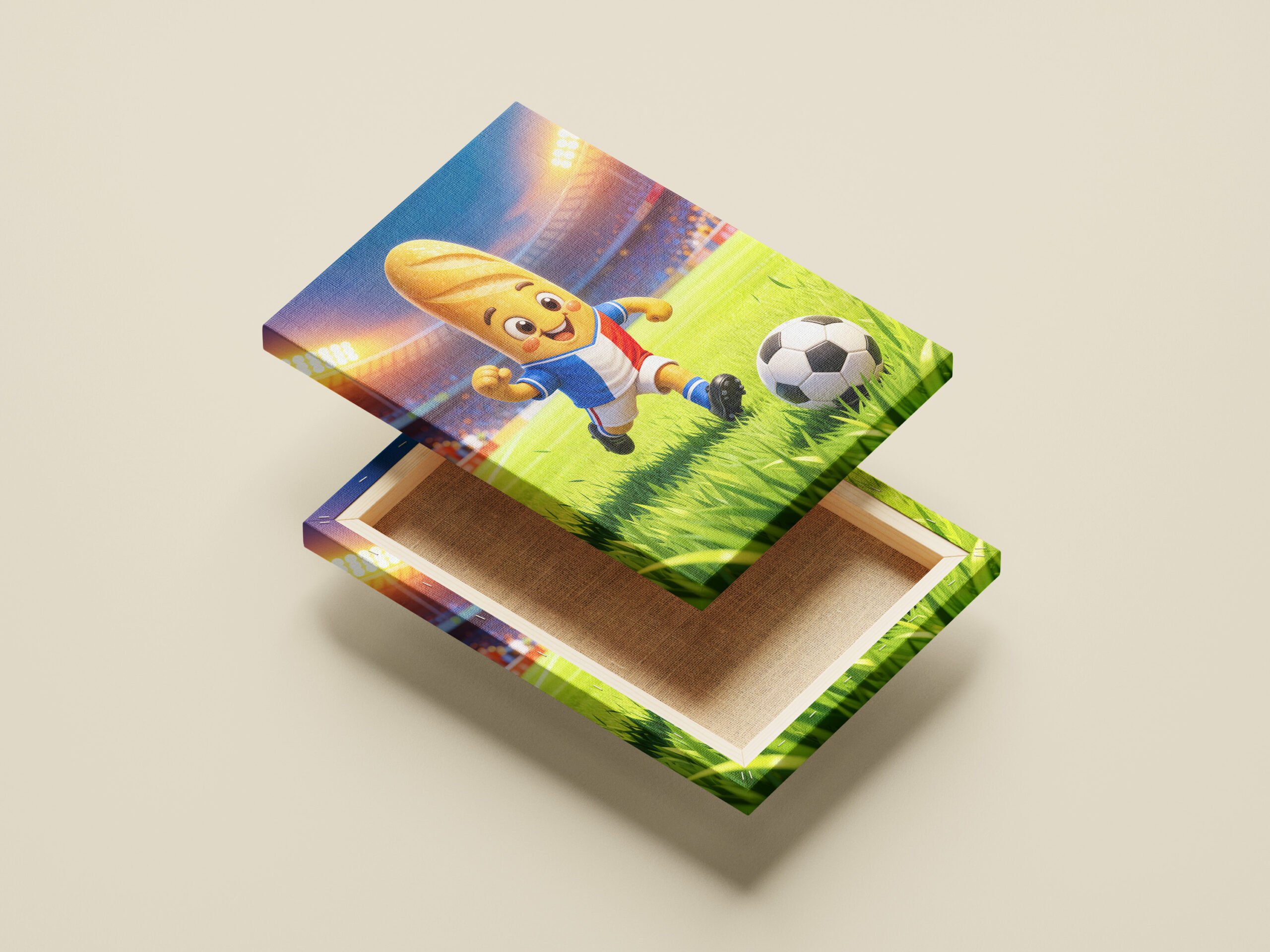 raxxa Canva: French baguette soccer player in stadium action - Imagen 2
