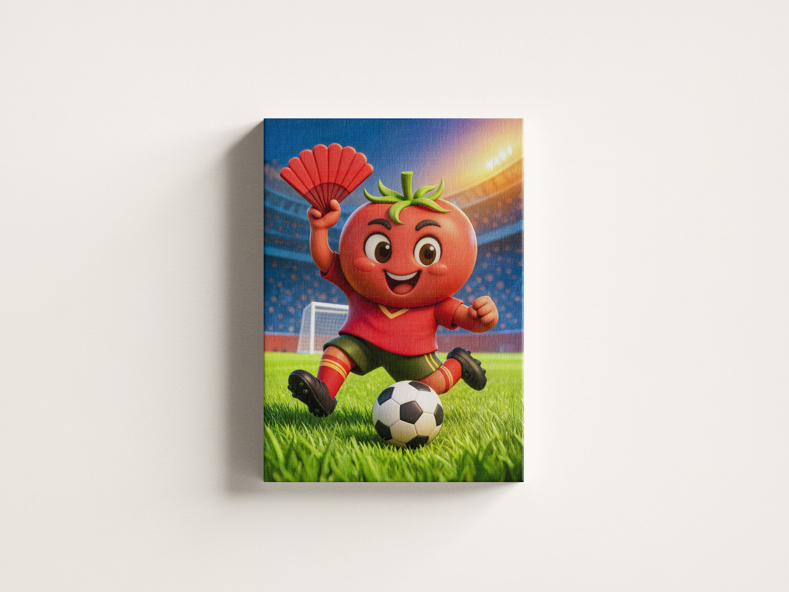 raxxa Canva: Spanish tomato soccer player on vibrant stadium field - immagine 3