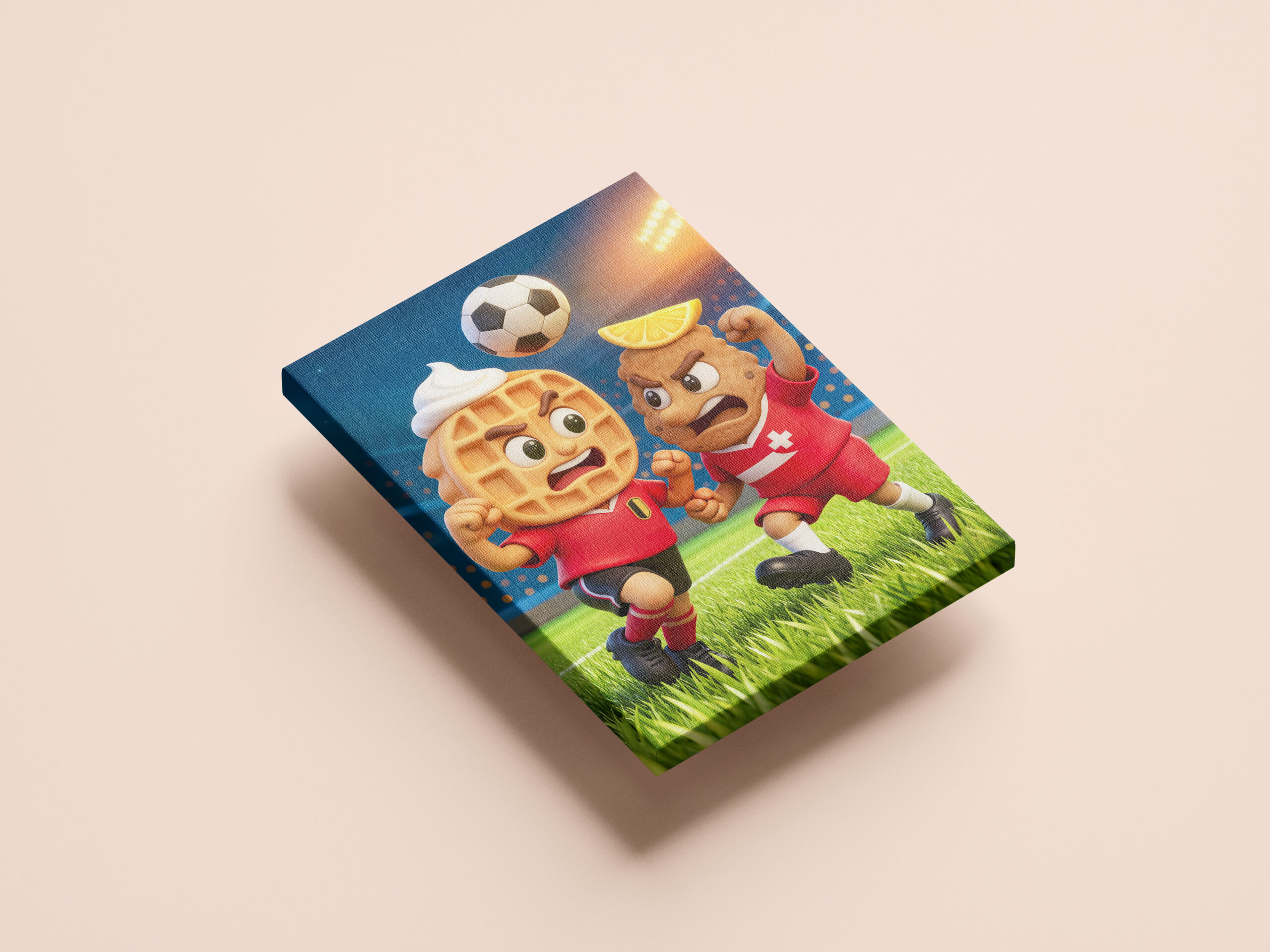 raxxa Canva: Belgian waffle versus Austrian schnitzel soccer duel – Image 2