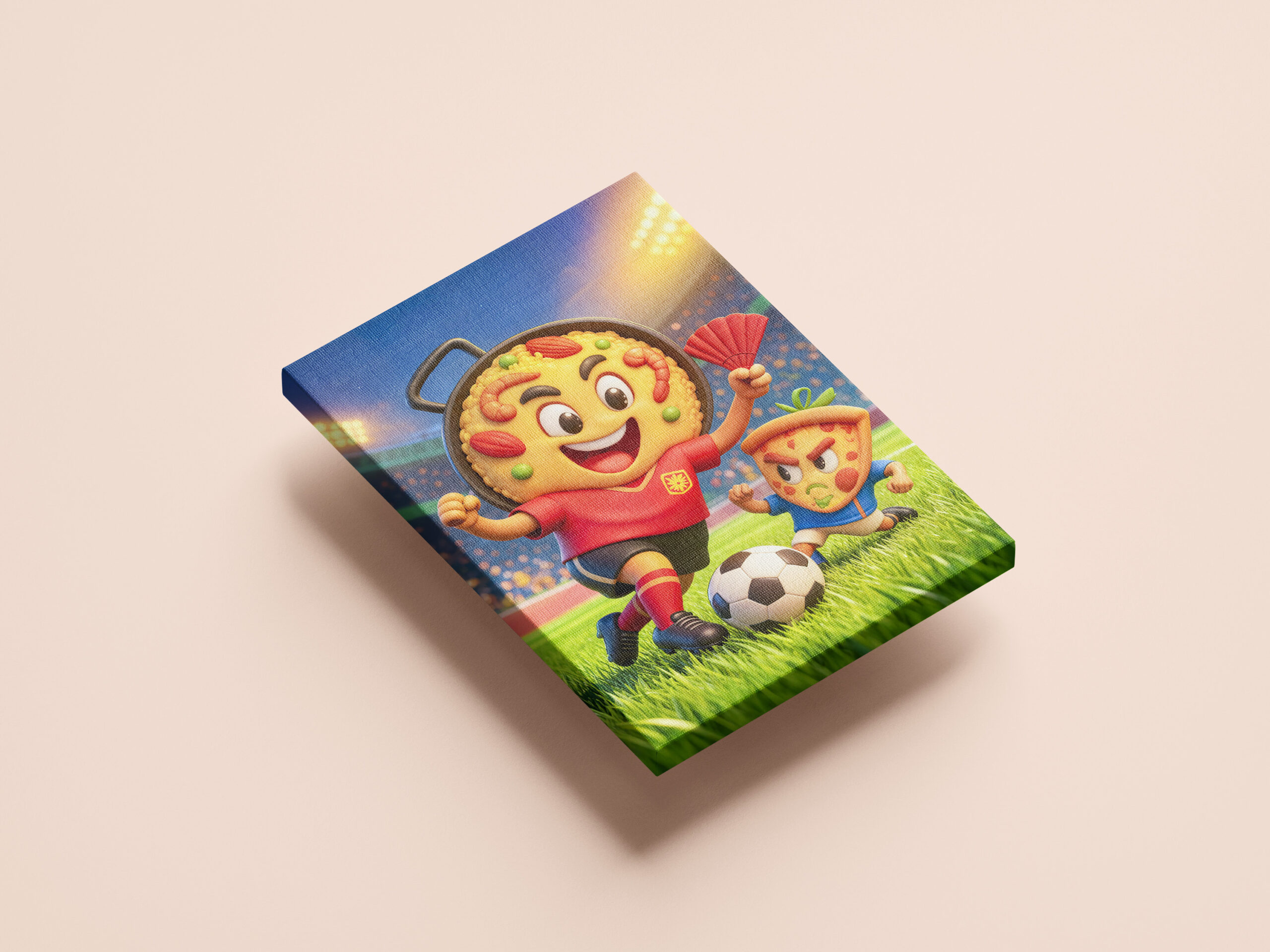 raxxa Canva: Spanish paella versus Italian pizza soccer duel - Imagen 2
