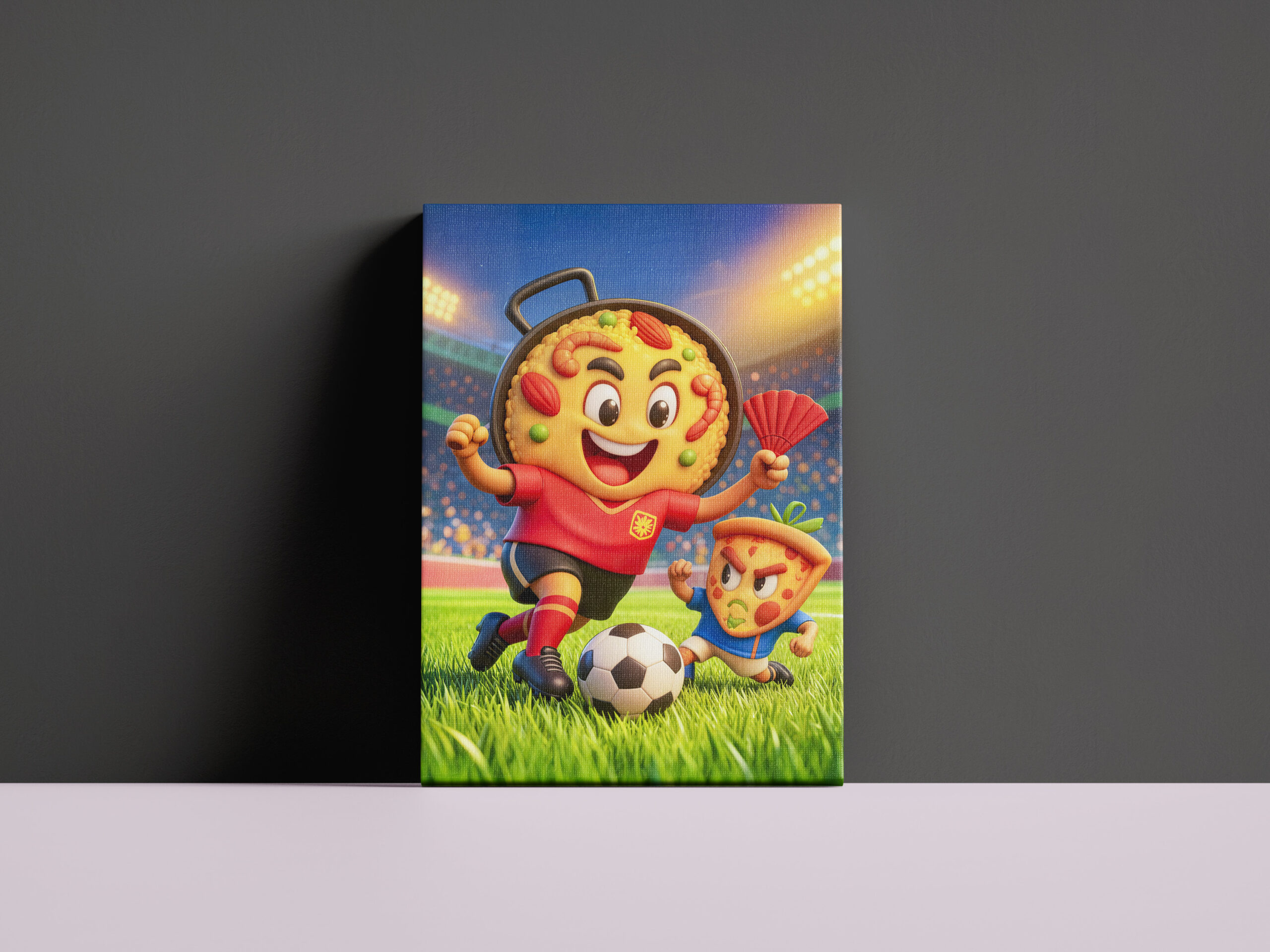 raxxa Canva: Spanish paella versus Italian pizza soccer duel - Imagen 3