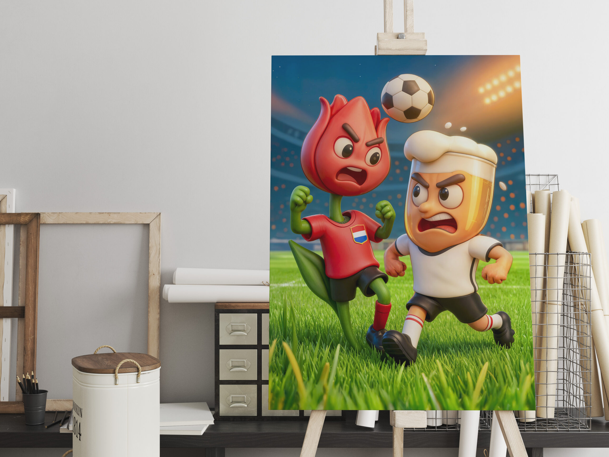 raxxa Canva: Dutch tulip versus German beer glass soccer duel