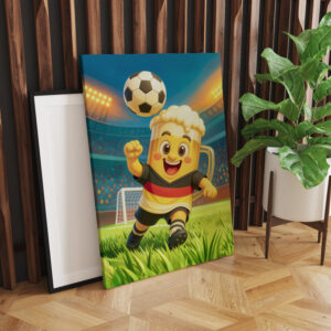 raxxa Canva: German beer mug soccer player jumping header