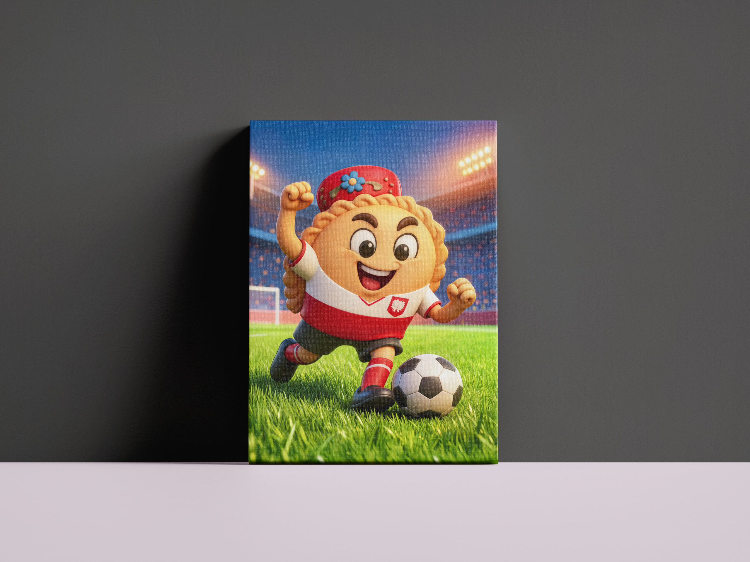 raxxa Canva: Polish pierogi soccer player on bright stadium field – Bild 2