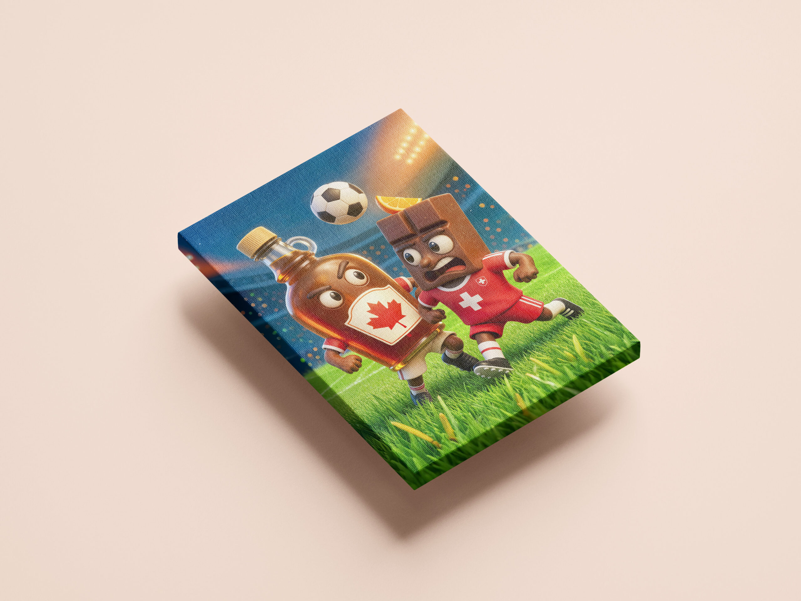 raxxa Canva: Canadian maple syrup versus Swiss chocolate soccer duel - Imagen 2
