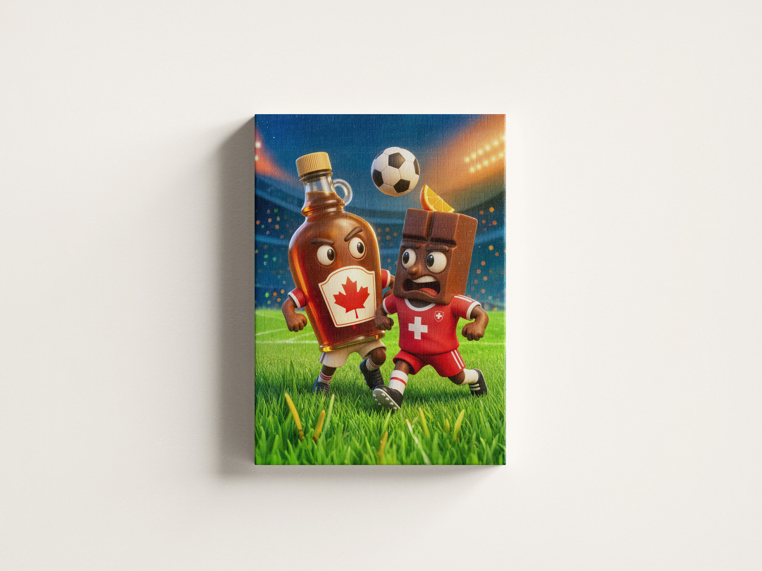 raxxa Canva: Canadian maple syrup versus Swiss chocolate soccer duel - Imagen 3