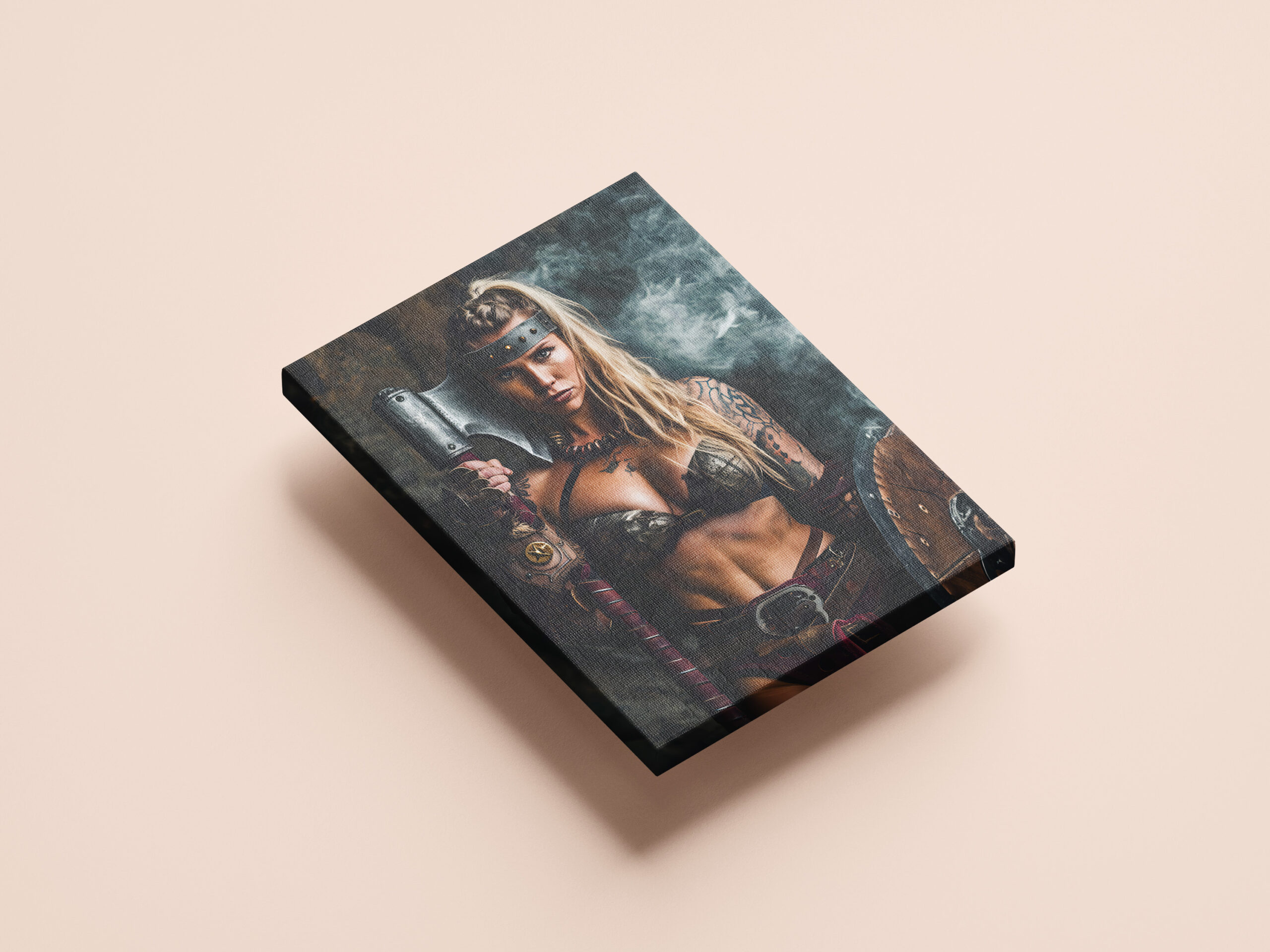 raxxa Canva: Fierce Viking Shieldmaiden With Axe And Battle Shield - immagine 3