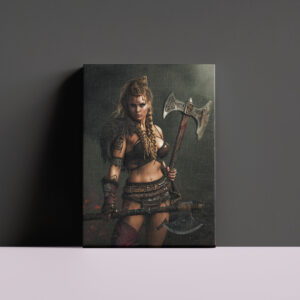 raxxa Canva: Battle‑Hardened Valkyrie Bearing Axe And Shield