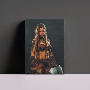 raxxa Canva: Nordic War‑Maiden Ready With Axe And Shield