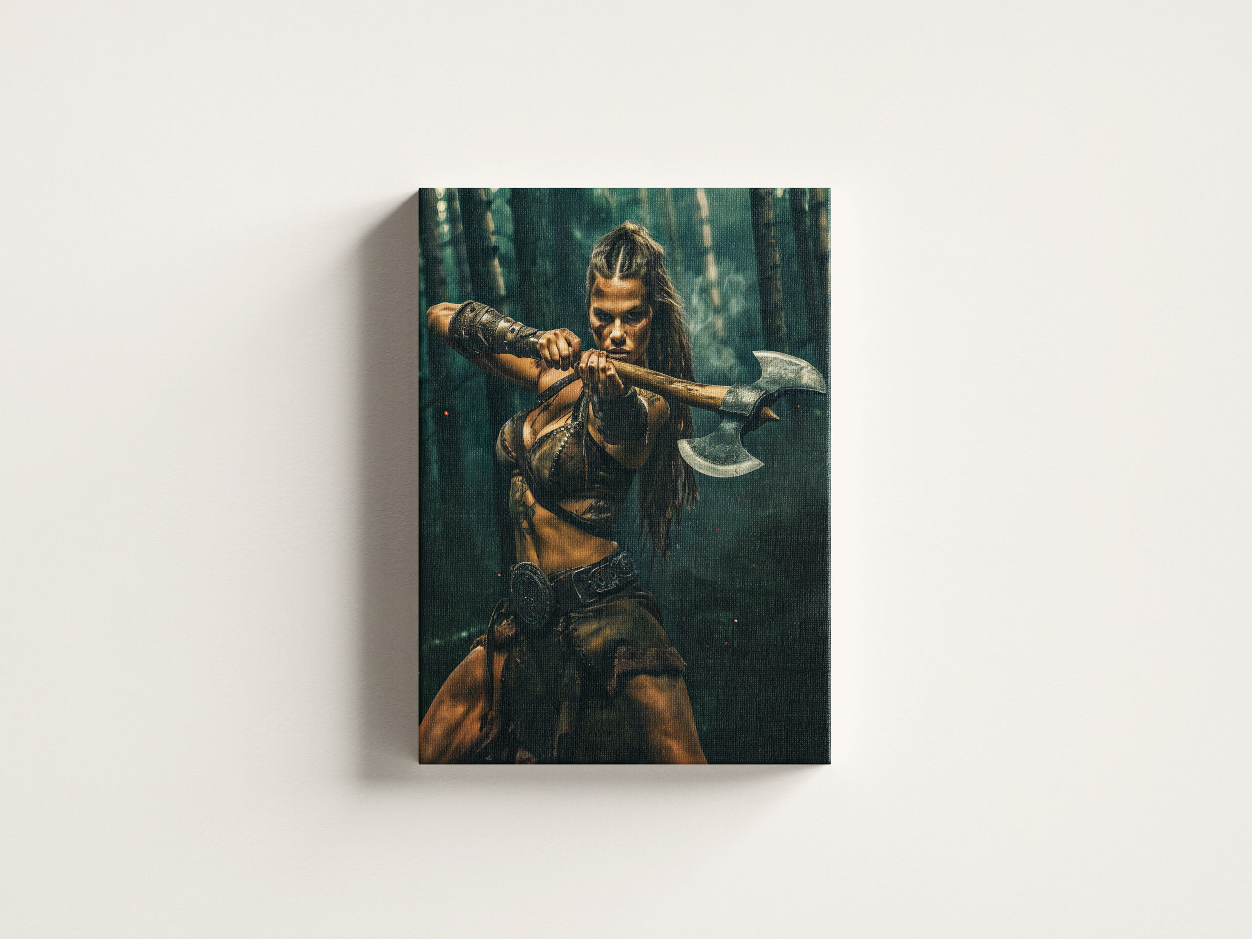 raxxa Canva: Relentless Viking Shieldmaiden Wielding Her Battle Axe – Bild 3