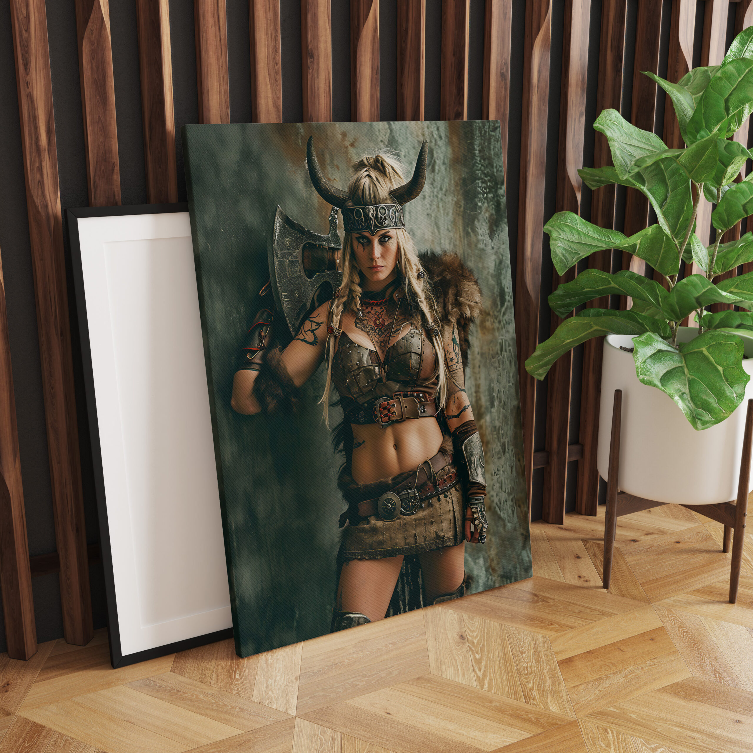 raxxa Canva: Majestic Horned Valkyrie Wielding Her Battle Sword - immagine 2