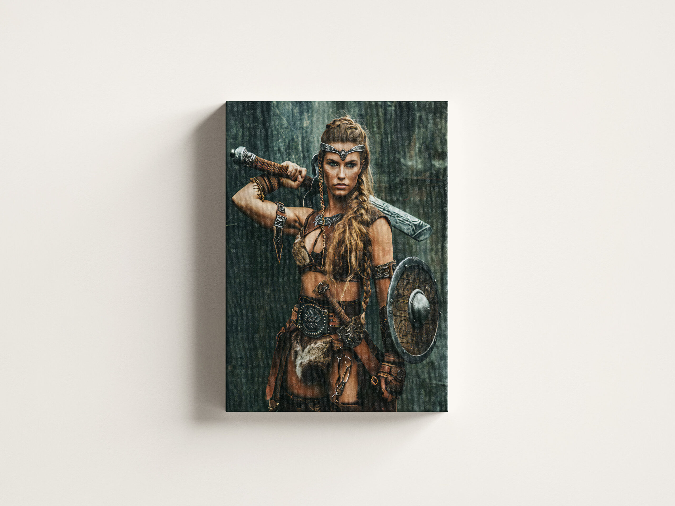 raxxa Canva: Nordic Warrior Woman Holding Her Sword With Determination - immagine 3