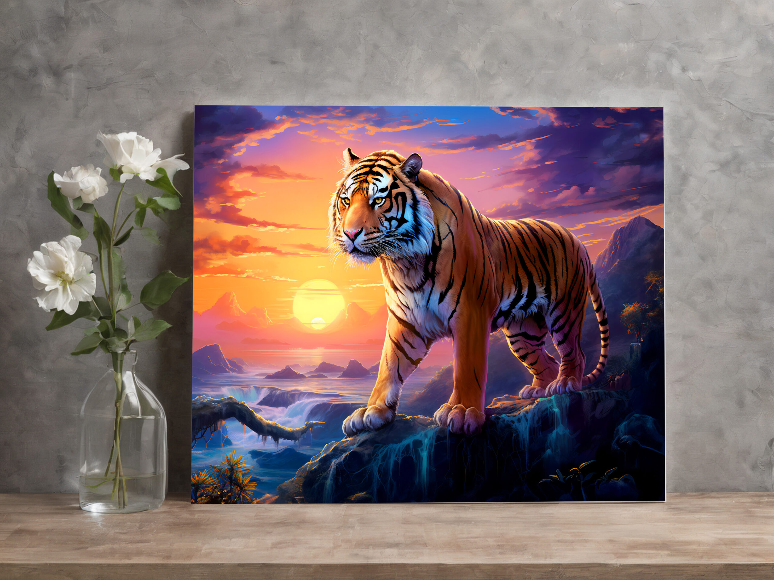 raxxa Canva: Majestic Tiger Chinese Zodiac Artistry. Sunset - immagine 2
