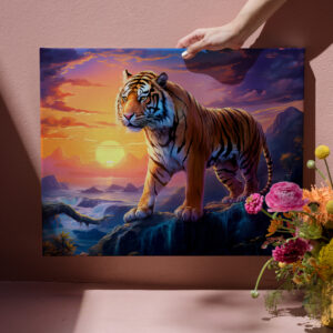 raxxa Canva: Majestic Tiger Chinese Zodiac Artistry. Sunset