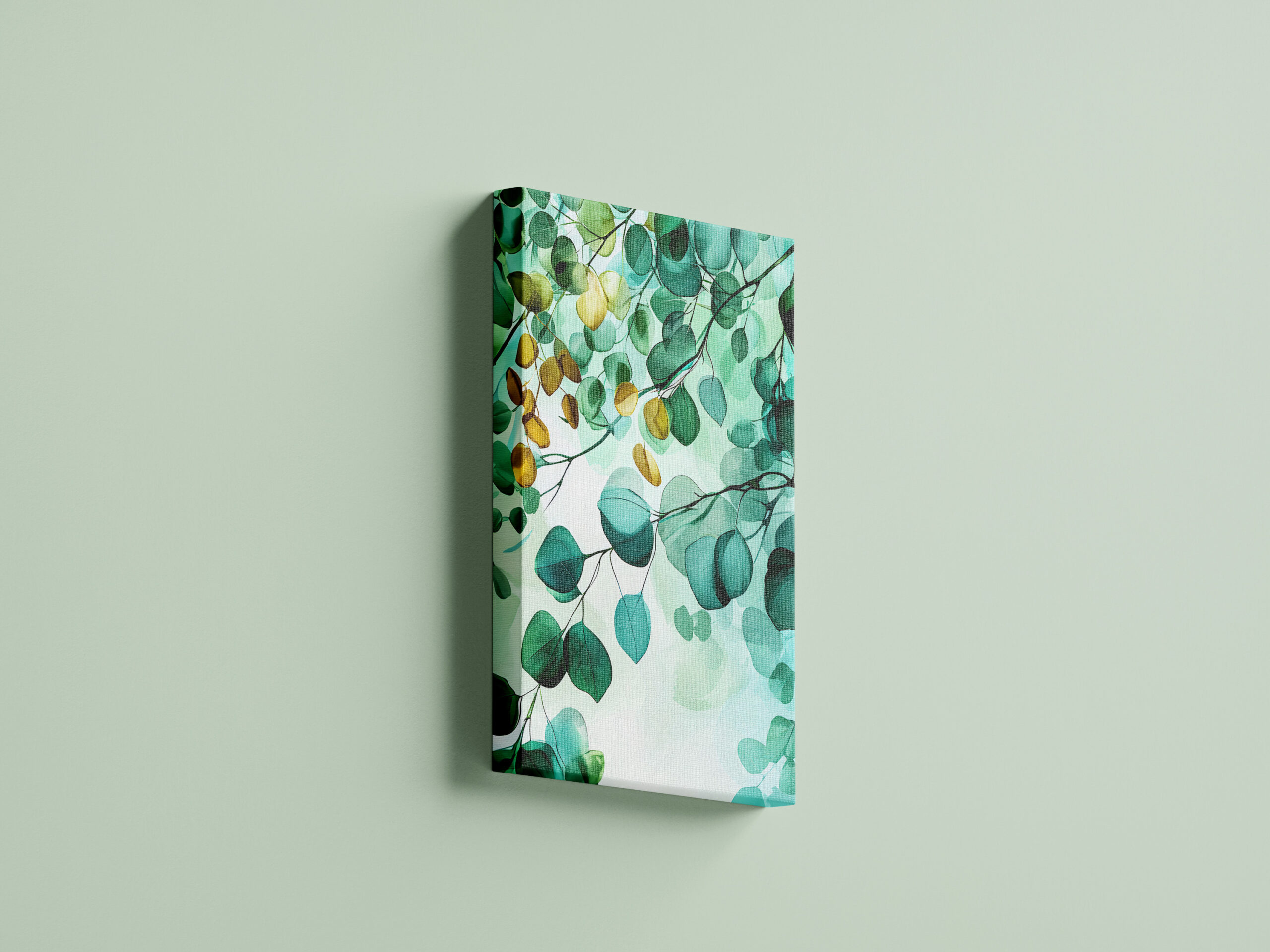 raxxa Canva: Green Watercolor Leaf With Cool Soft Gradients - immagine 2