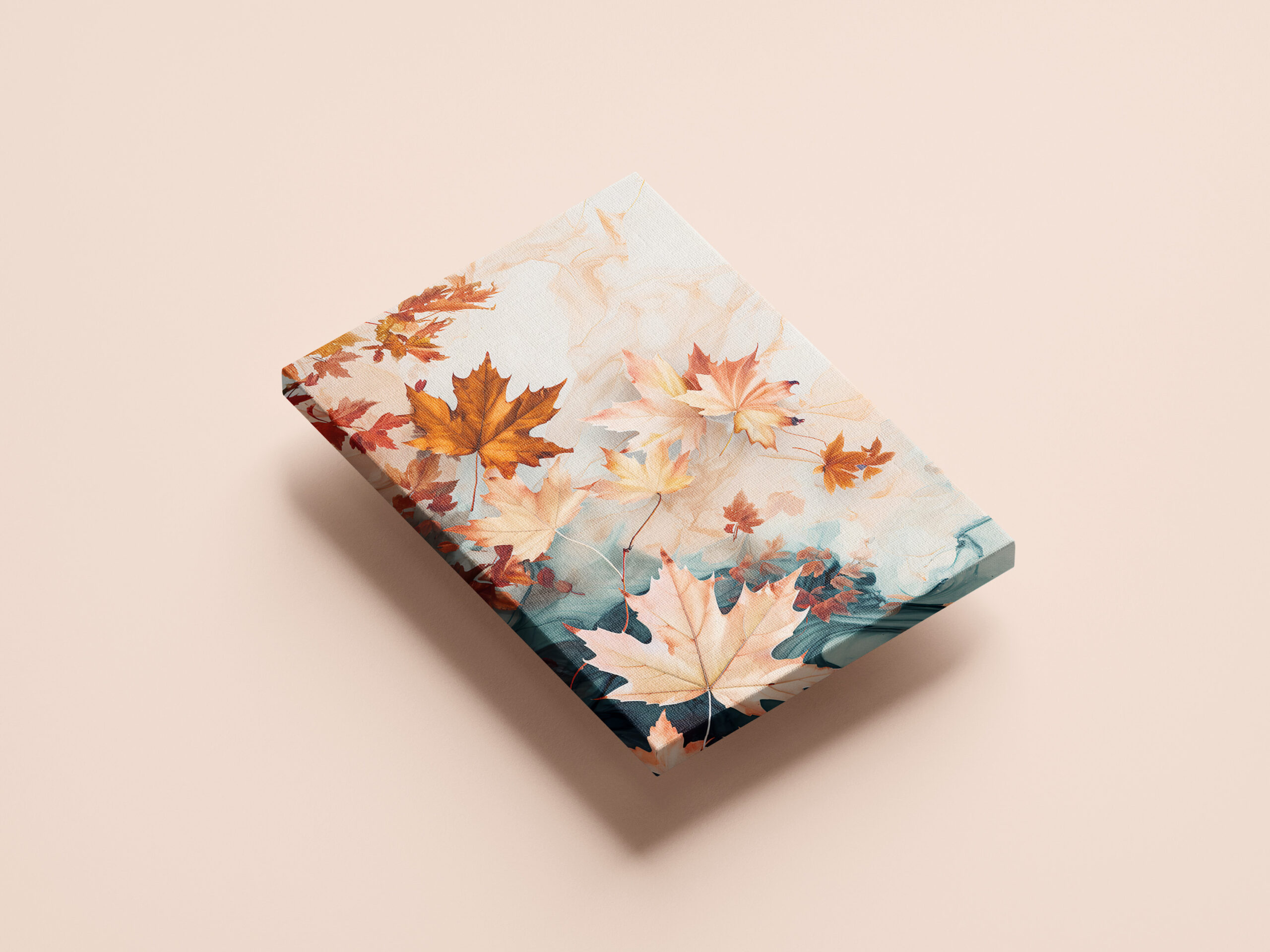 raxxa Canva: Pastel-Colored Watercolor Illustration of Vibrant maple Leaves – Bild 2