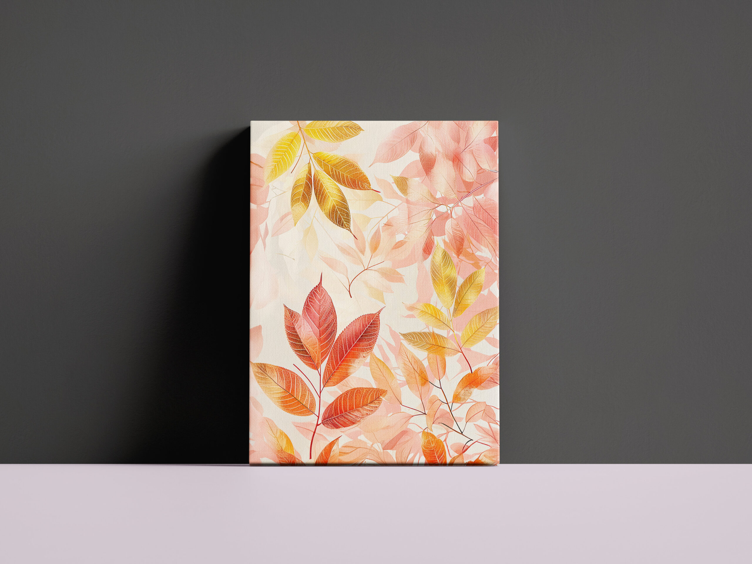 raxxa Canva: Watercolor Leaf In Warm Autumn Tones