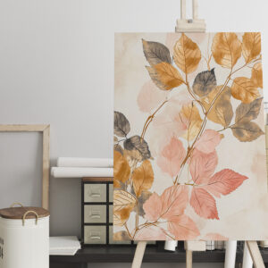 raxxa Canva: Pastel-Colored Watercolor Illustration of Vibrant Leaves