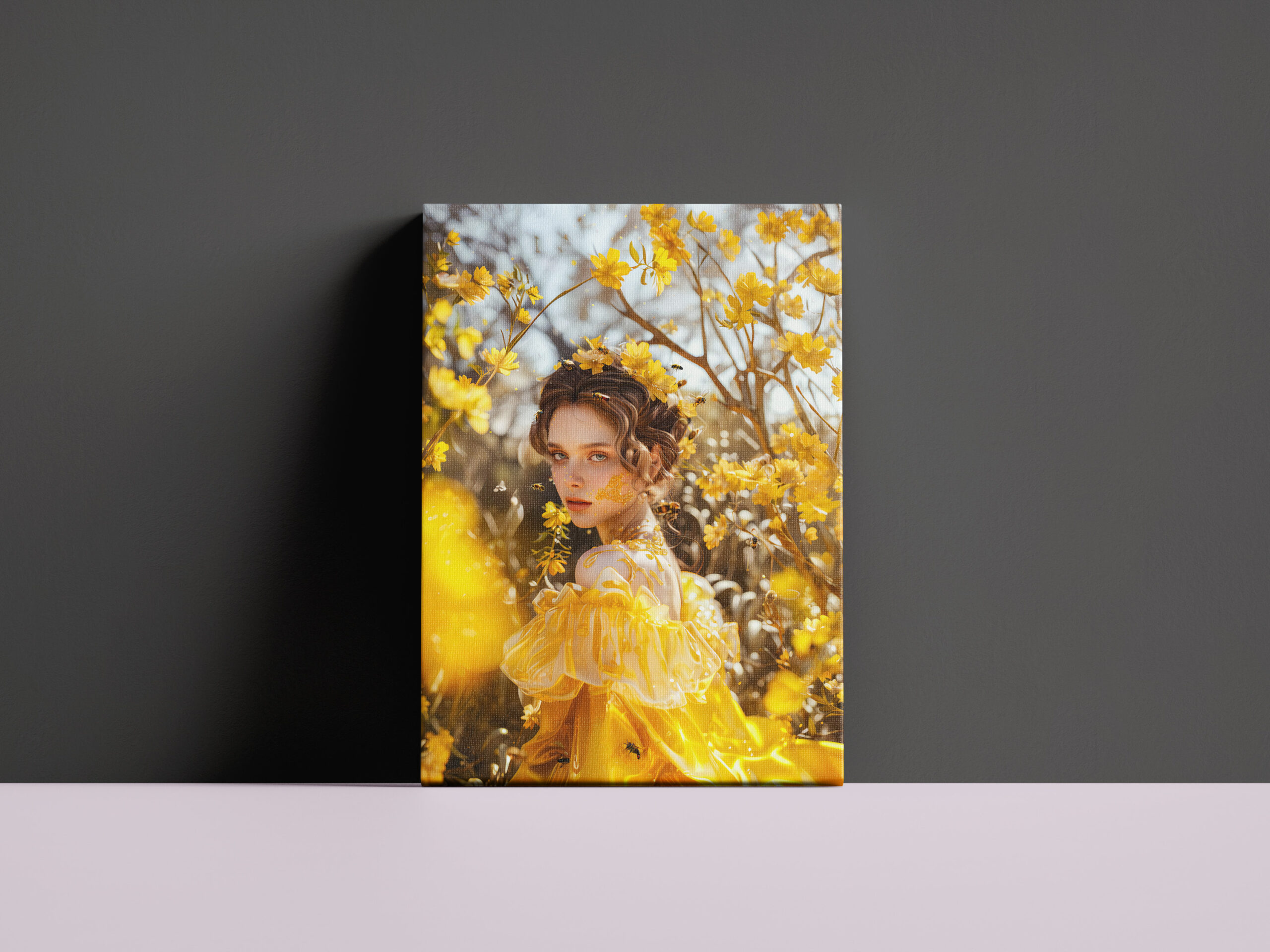 raxxa Canva: Queen Bee Woman Posing with Honeybees and Honey – Bild 2