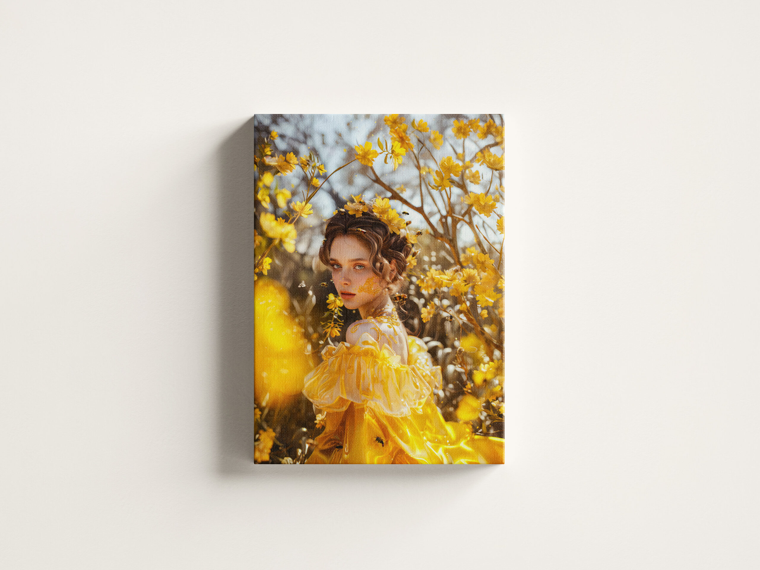raxxa Canva: Queen Bee Woman Posing with Honeybees and Honey – Bild 3