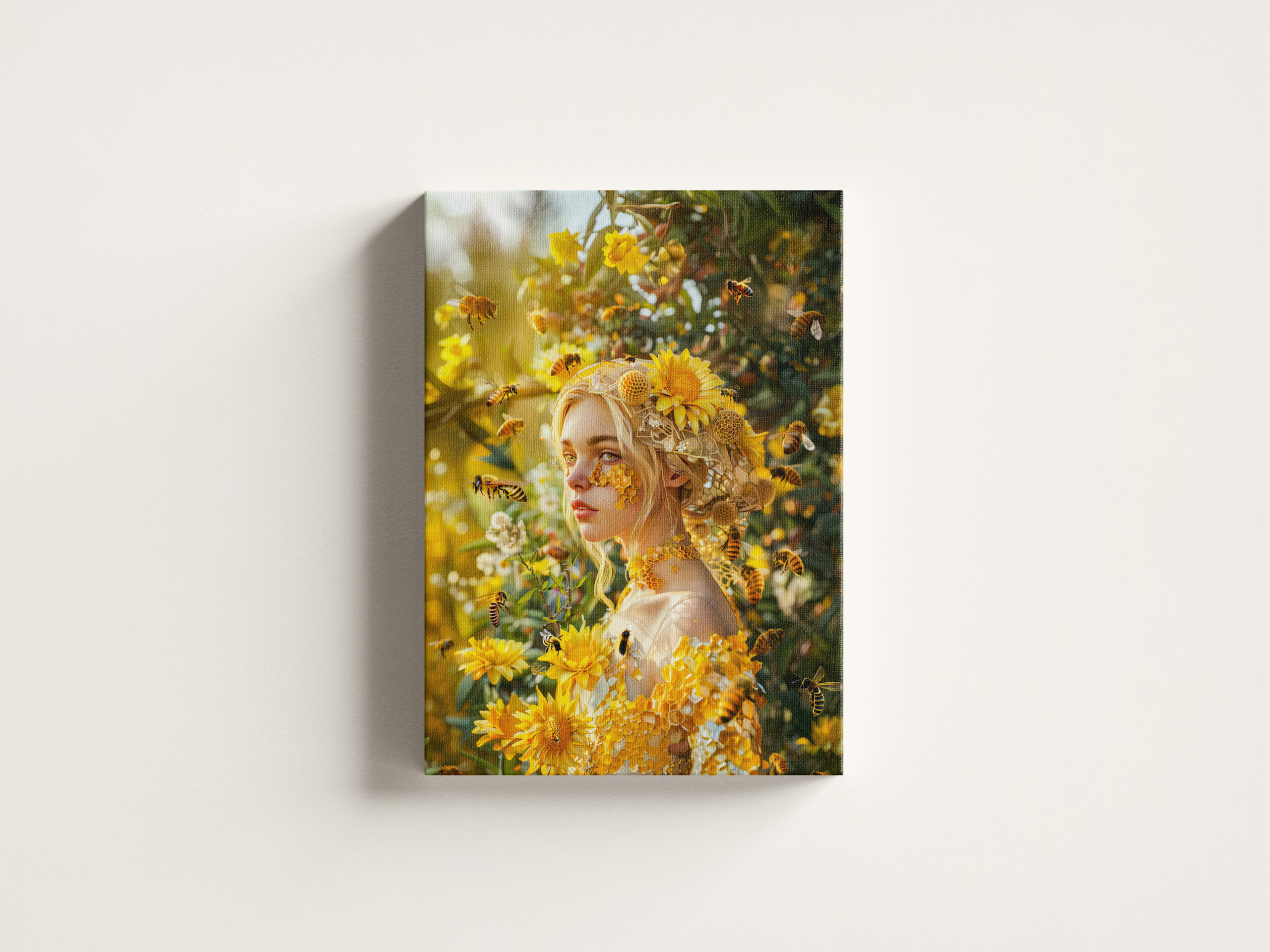 raxxa Canva: Queen Bee Woman Posing with Honeybees and Honey – Image 3