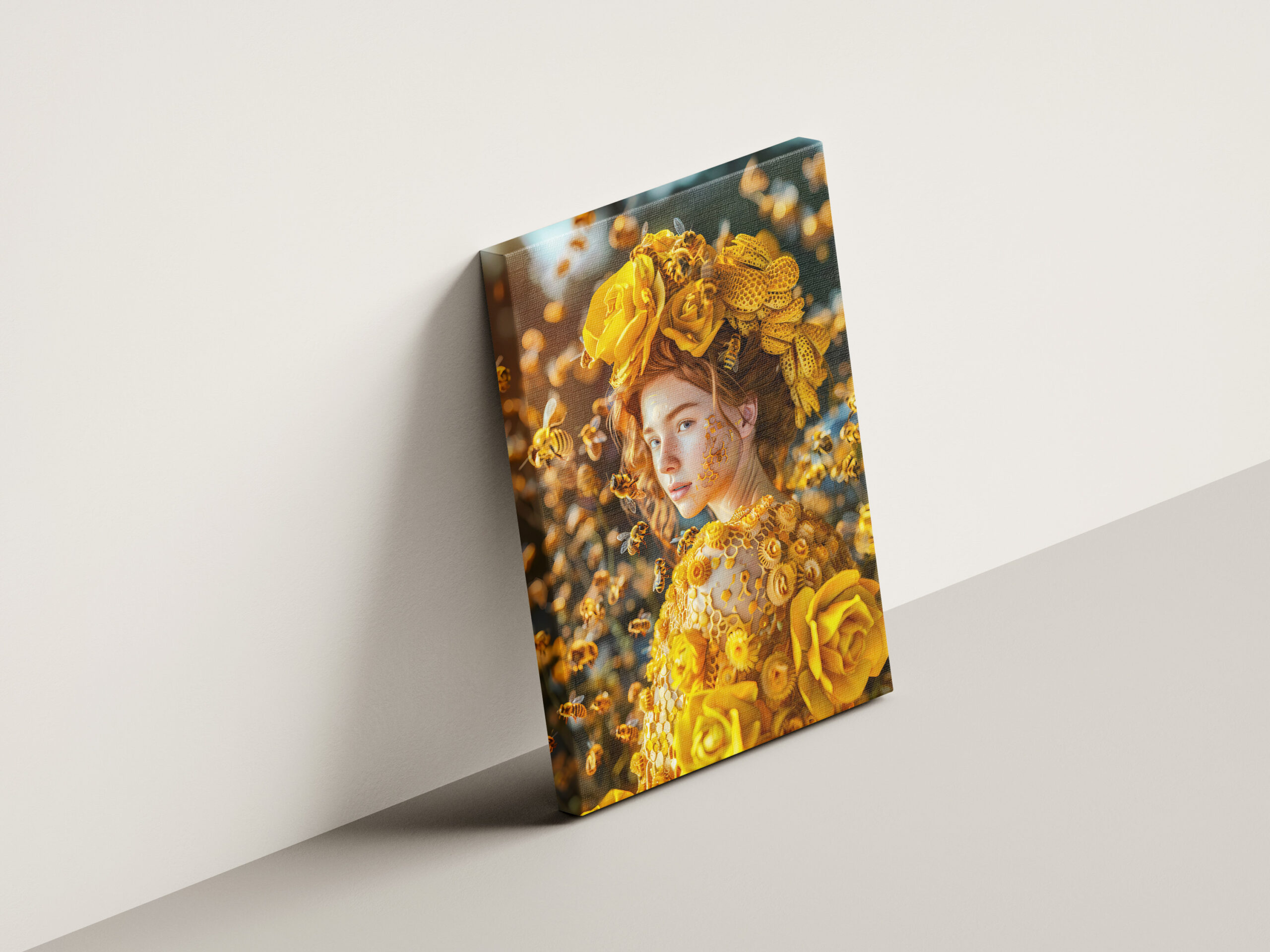 raxxa Canva: Queen Bee Woman Posing with Honeybees and Honey – Bild 2