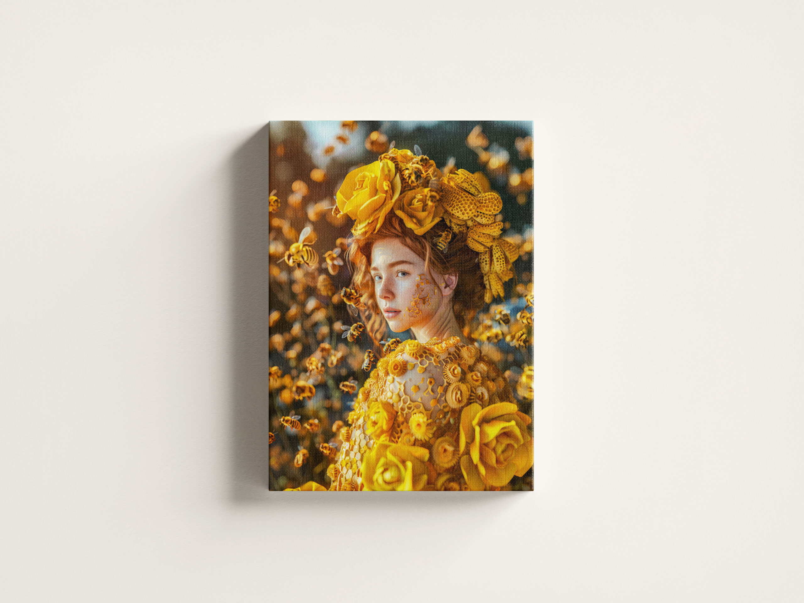 raxxa Canva: Queen Bee Woman Posing with Honeybees and Honey – Bild 3