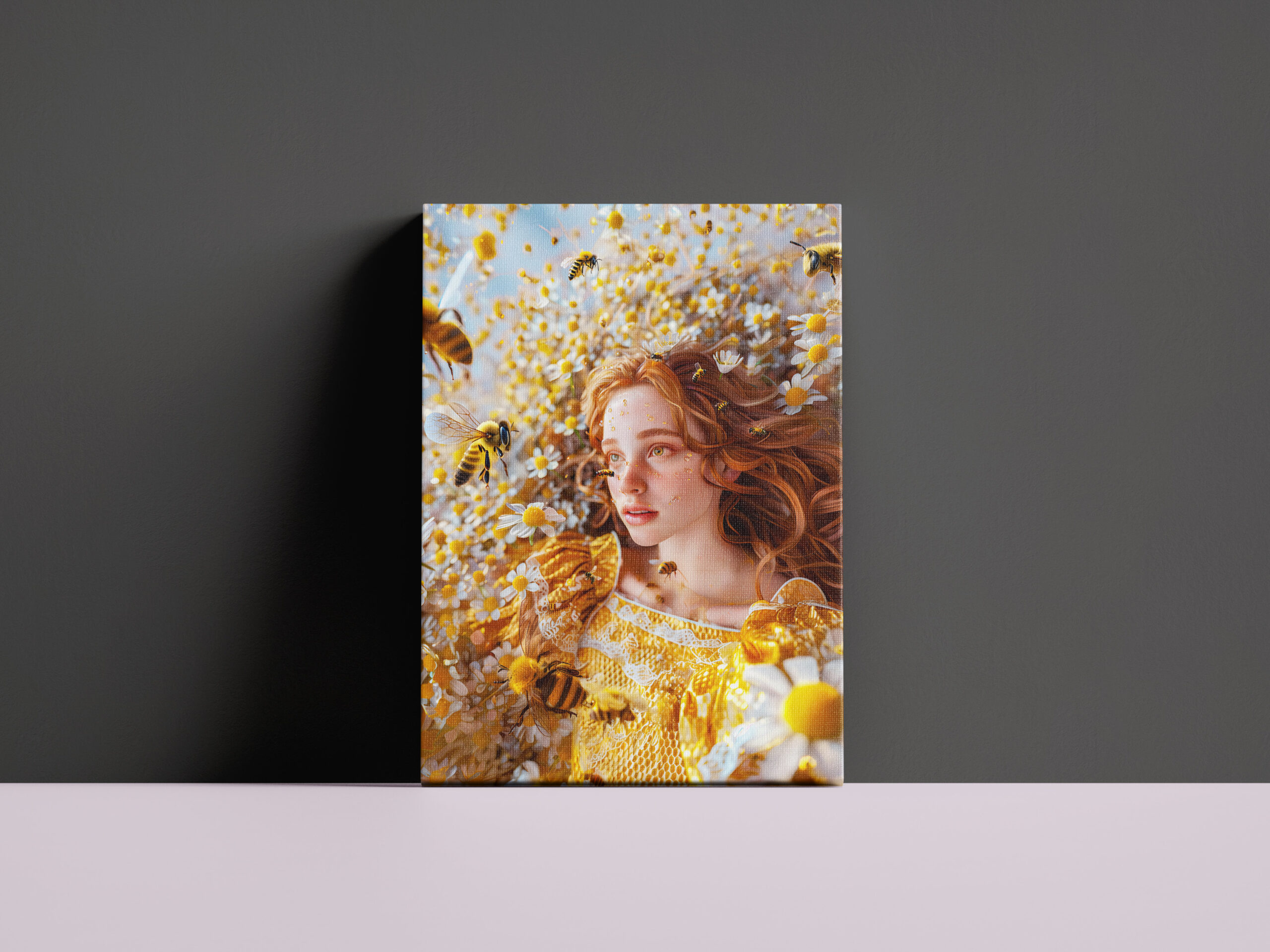 raxxa Canva: Queen Bee Woman Posing with Honeybees and Honey – Image 3