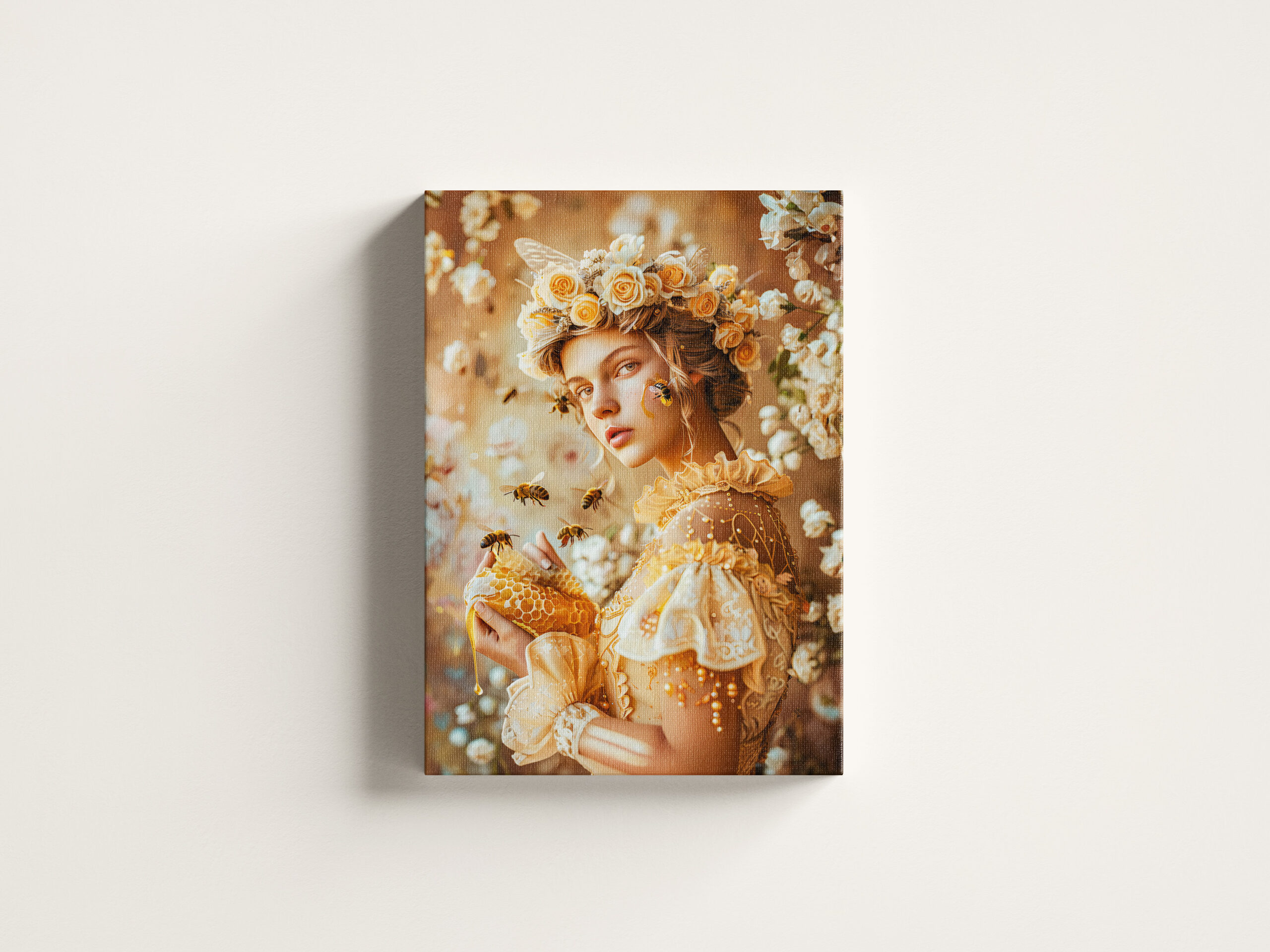raxxa Canva: Queen Bee Woman Posing with Honeybees and Honey – Bild 3