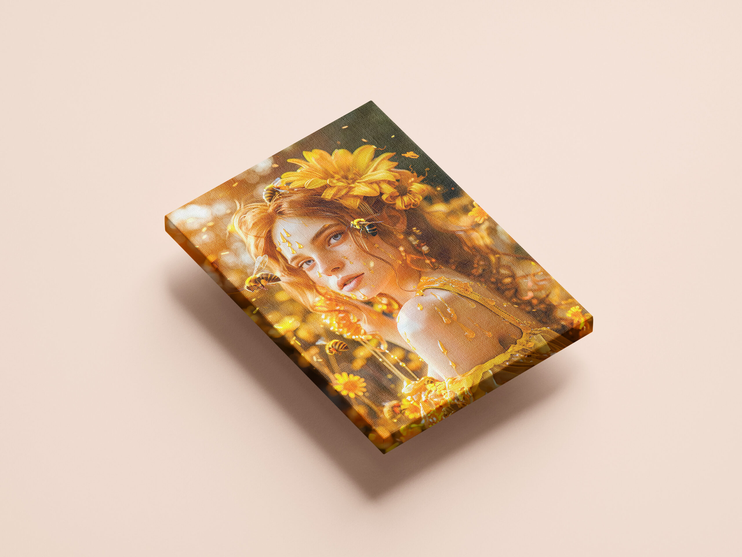 raxxa Canva: Queen Bee Woman Posing with Honeybees and Honey - immagine 2