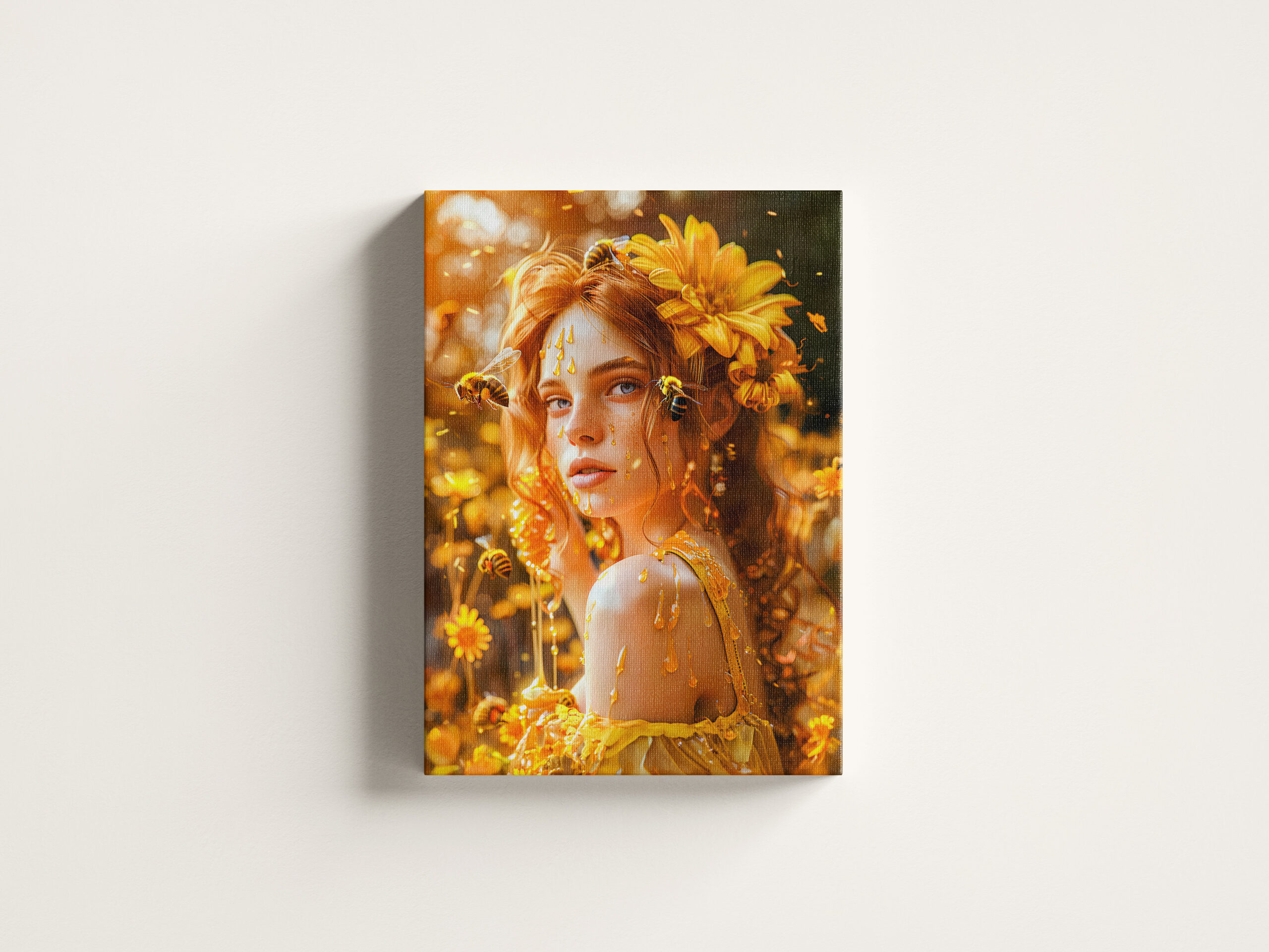 raxxa Canva: Queen Bee Woman Posing with Honeybees and Honey - immagine 3