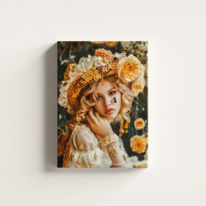 raxxa Canva: Queen Bee Woman Posing with Honeybees and Honey