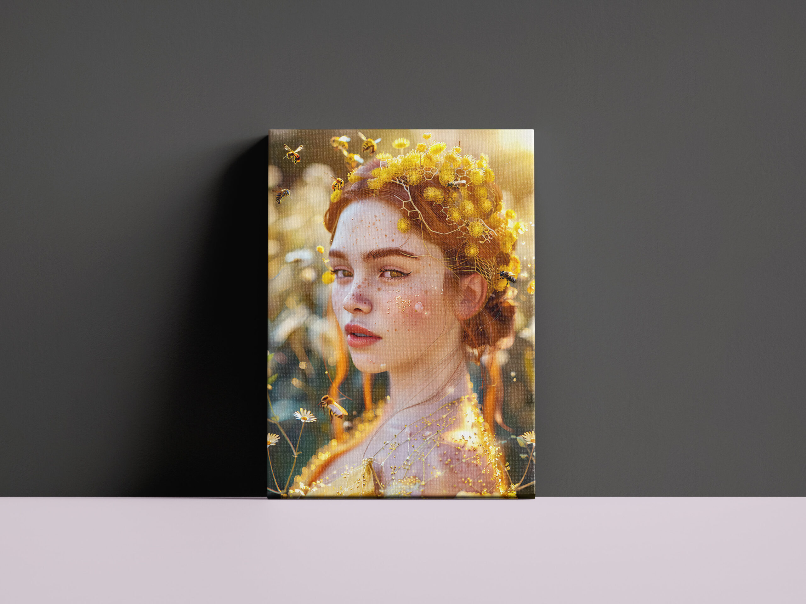 raxxa Canva: Queen Bee Woman Posing with Honeybees and Honey - immagine 2