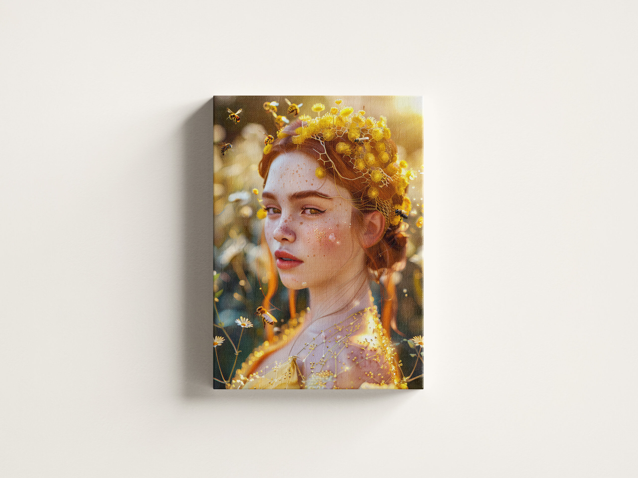 raxxa Canva: Queen Bee Woman Posing with Honeybees and Honey - immagine 3