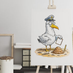 raxxa Canva: Comic Bird Worm Inspector