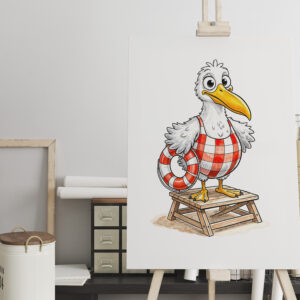 raxxa Canva: Seagull Comic Lifeguard Bird