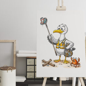 raxxa Canva: Comic Bird Beach Cleanup Crew