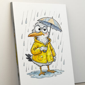 raxxa Canva: Comic Bird Rainy Day Duty
