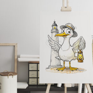 raxxa Canva: Seagull Comic Lighthouse Lantern