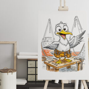 raxxa Canva: Comic Bird Shipyard Worker