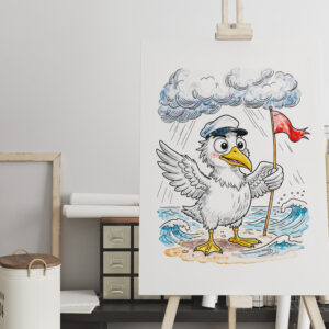 raxxa Canva: Comic Bird Beach Wind Check
