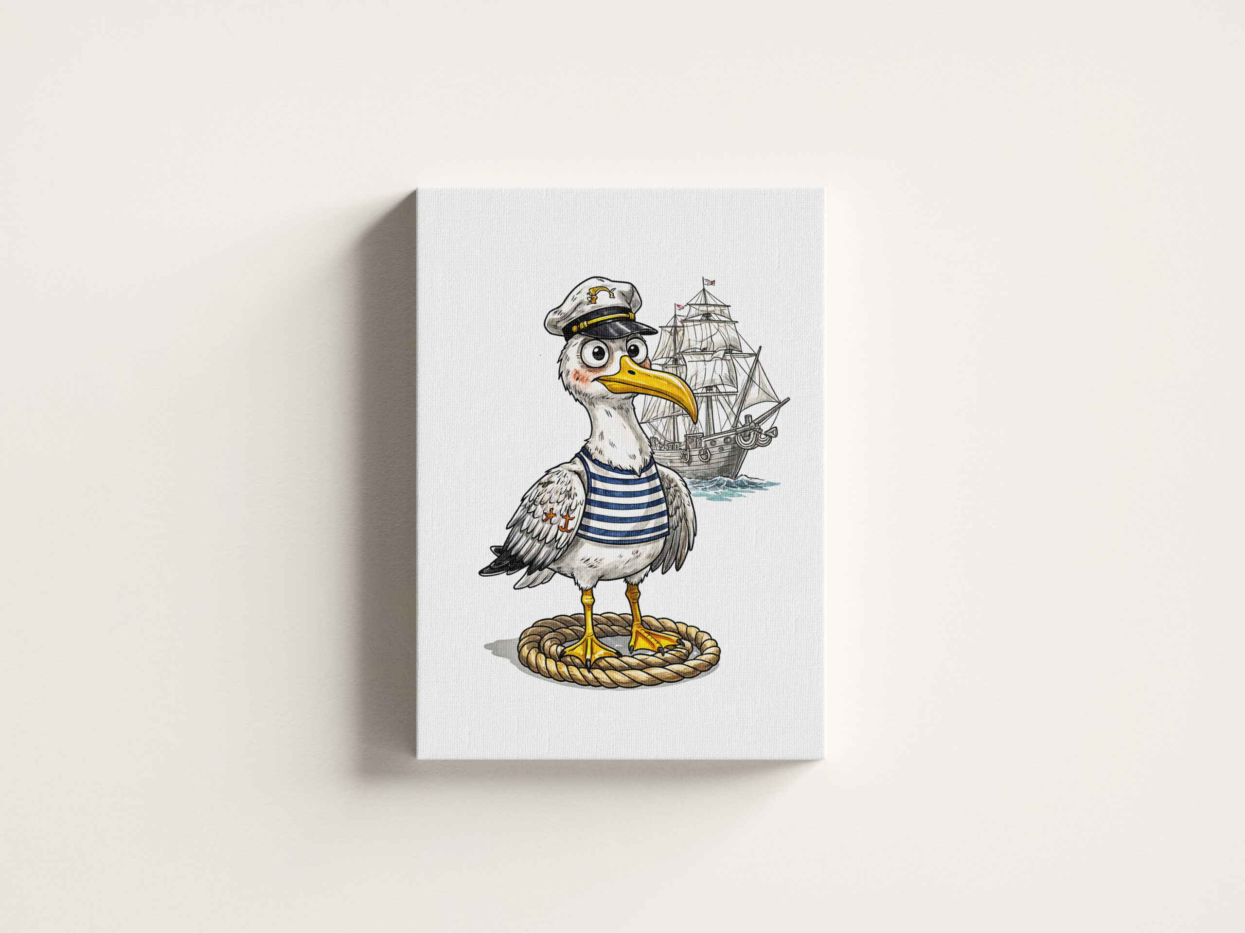 raxxa Canva: Seagull Sailor with Rope and Ship Background - Image 3
