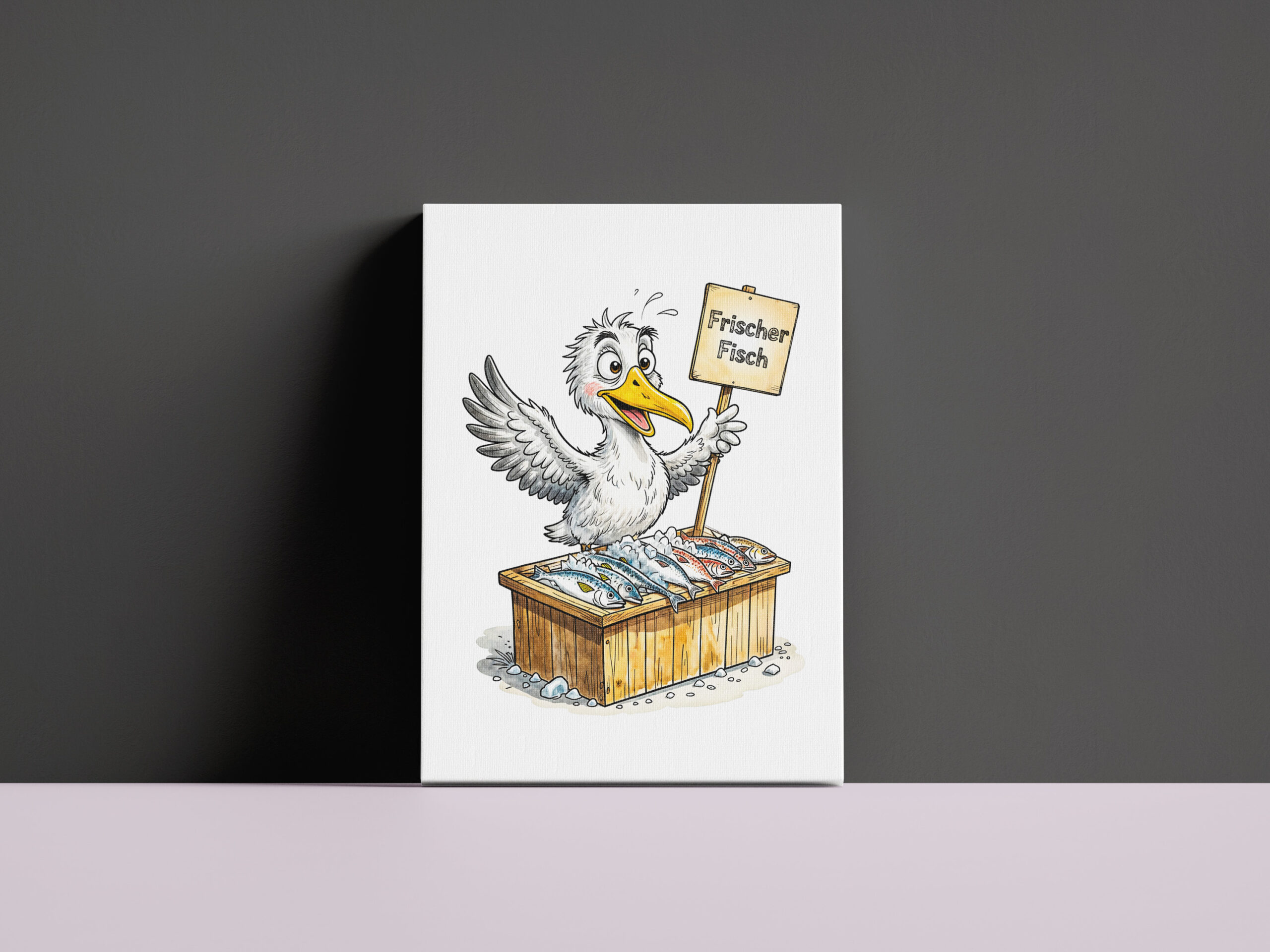 raxxa Canva: Seagull at Fresh Fish Stand on the Coast - immagine 2