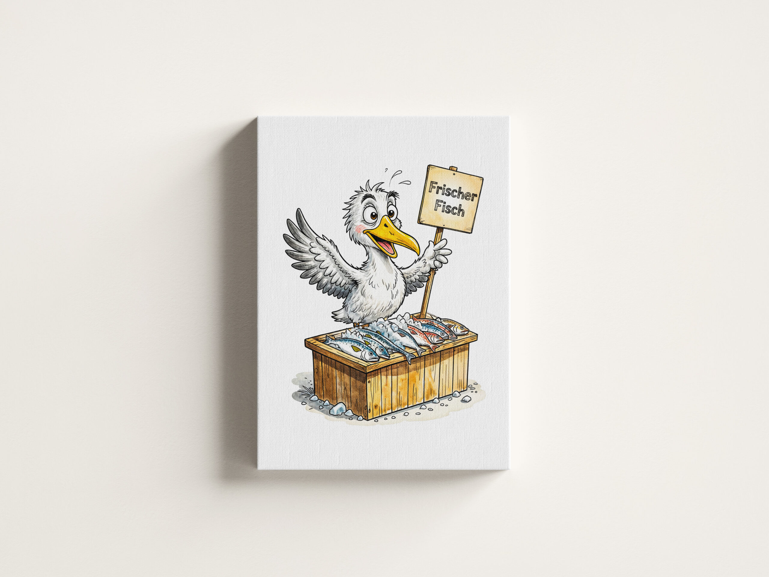 raxxa Canva: Seagull at Fresh Fish Stand on the Coast - immagine 3
