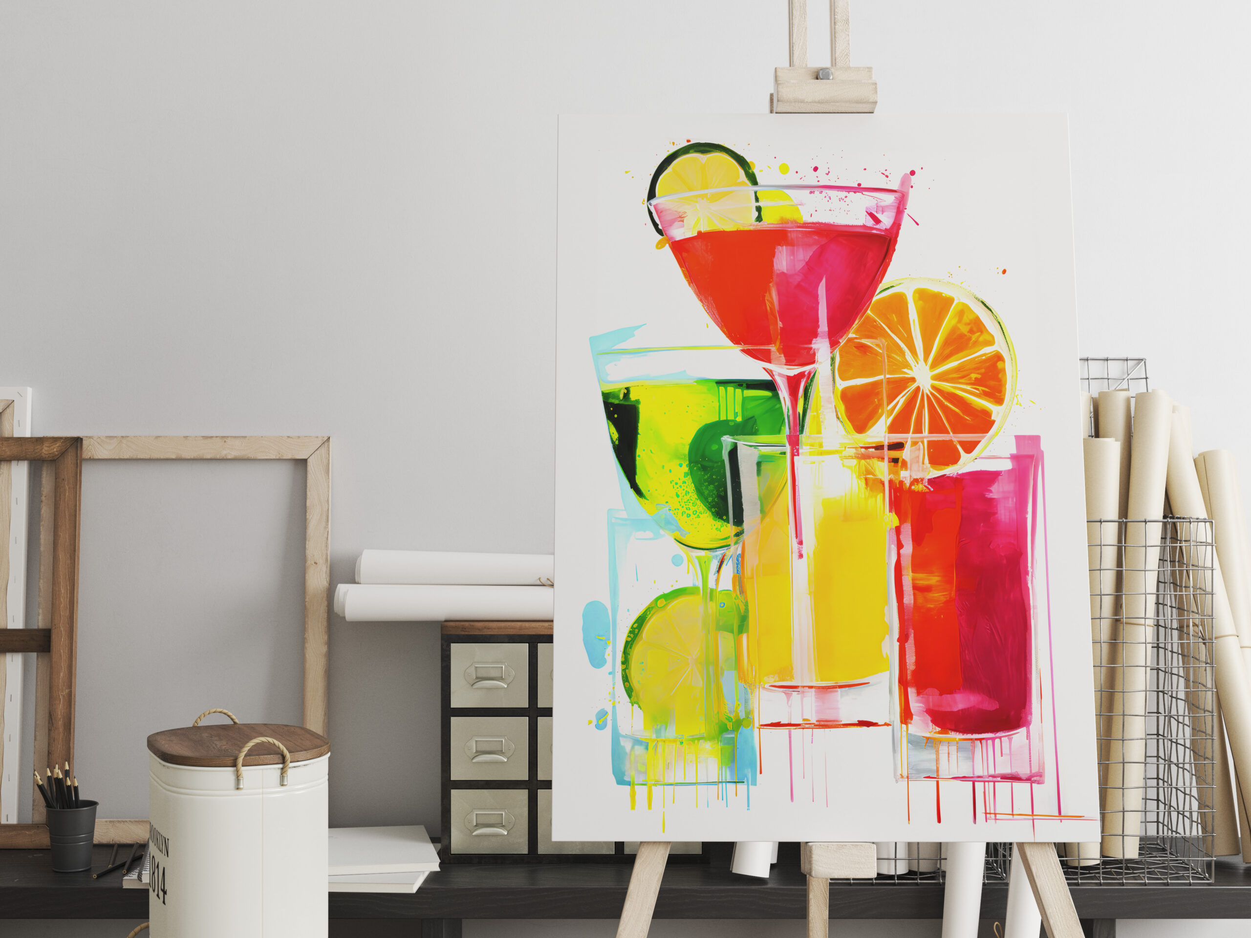 raxxa Canva: Ethereal Drinks Abstract Paintings of Colorful Cocktails. – Bild 2