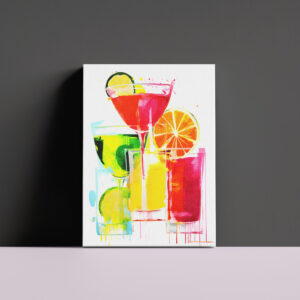 raxxa Canva: Ethereal Drinks Abstract Paintings of Colorful Cocktails.