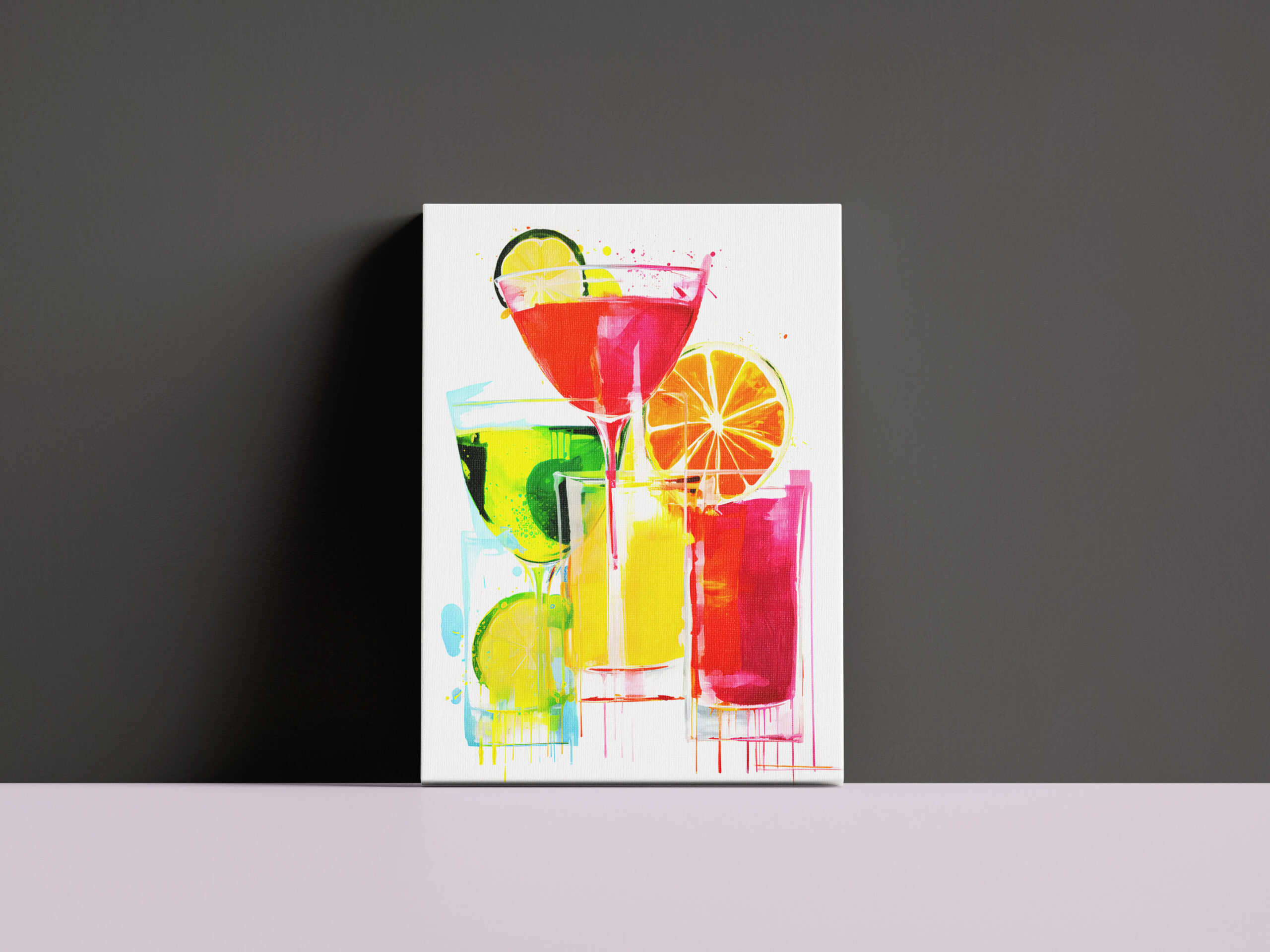 raxxa Canva: Ethereal Drinks Abstract Paintings of Colorful Cocktails.