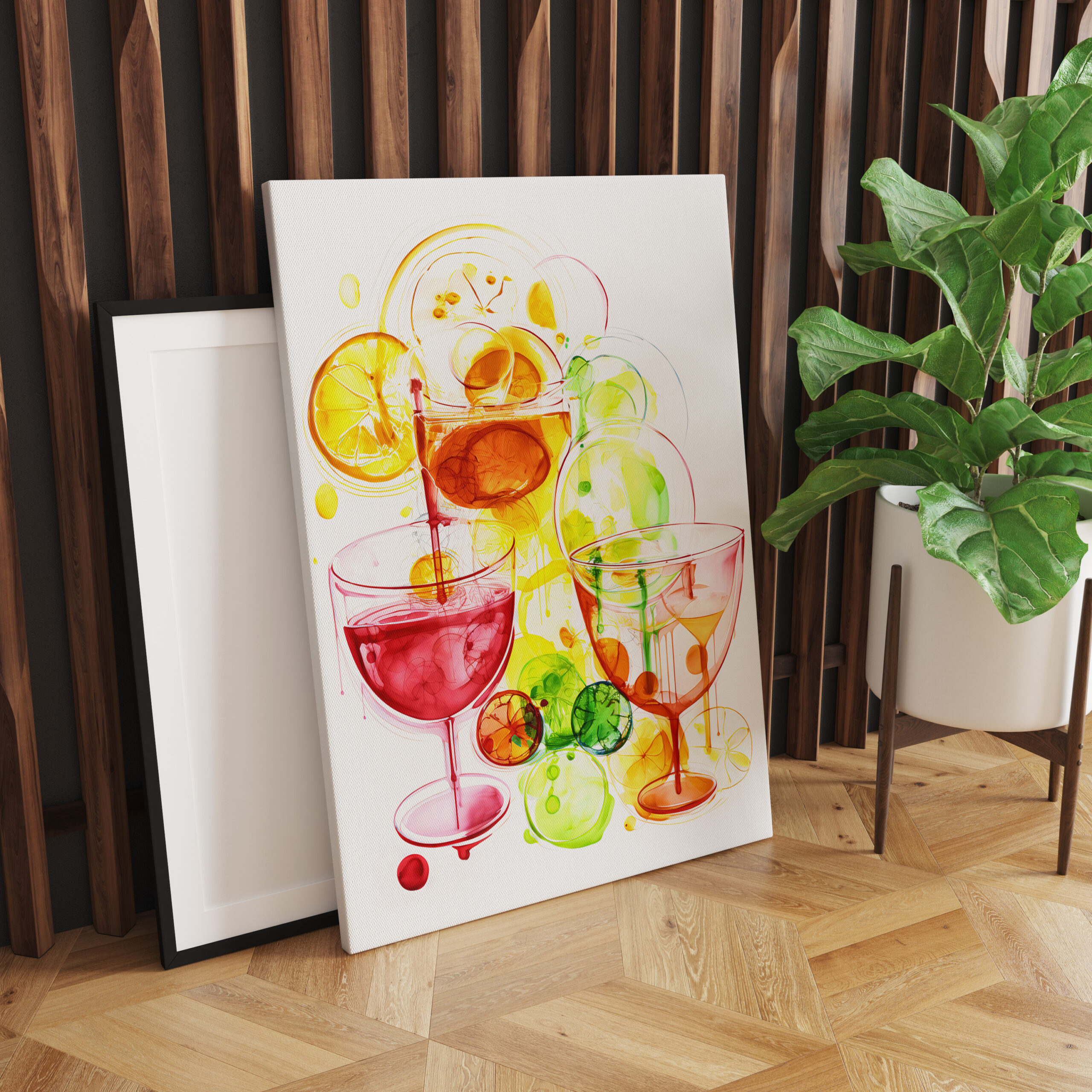raxxa Canva: Abstract Strokes of Flavor Colorful Cocktails Unleashed