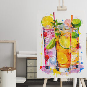 raxxa Canva: Abstract Mixes A Symphony of Colors in Cocktail Art.
