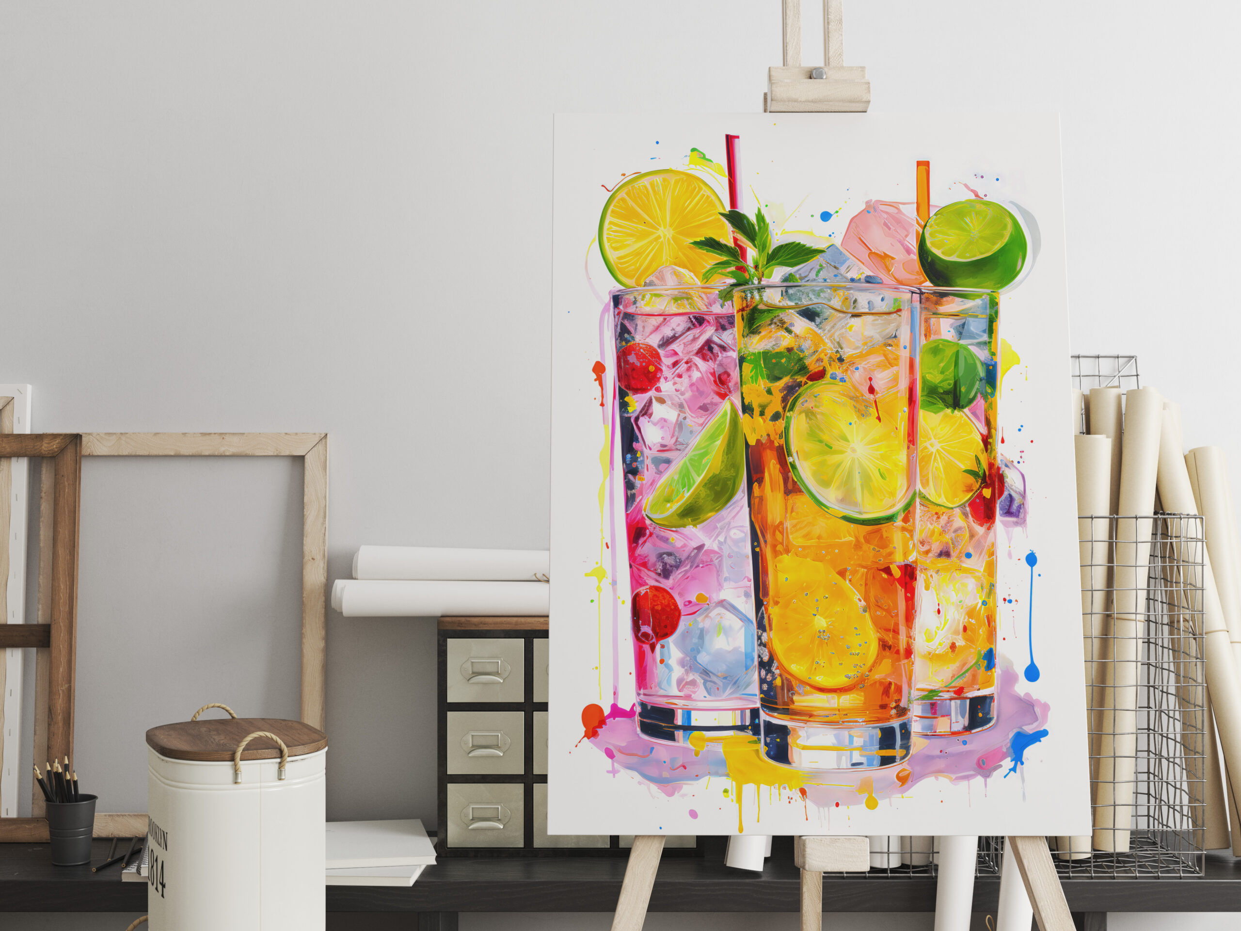 raxxa Canva: Abstract Mixes A Symphony of Colors in Cocktail Art.
